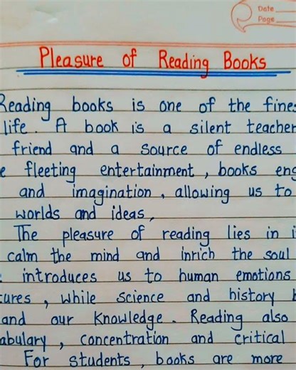 Important Article Writing in 150 words | Pleasure of Reading Books Article writing/class 12 english
