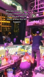 963K views · 7.4K reactions | Why you should always let your coworker know that you are behind them or else this will happen #jemimajune #bar #bartender #nashville | Jemima June | Facebook