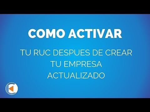 COMO ACTIVAR TU RUC DESPUES DE CREAR TU EMPRESA