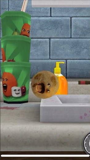 Annoying Orange Splatter Up! Cantaloupe Makes His Way To The Sink #shorts #annoyingorange #gameplay