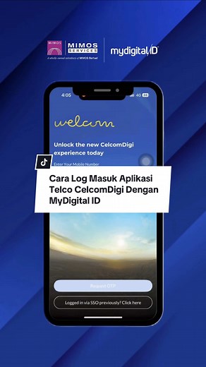 Log Masuk Aplikasi CelcomDigi Menggunakan MyDigital ID