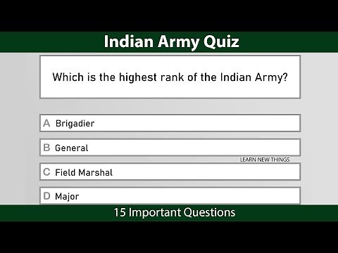 Indian Army Quiz | General Knowledge Quiz on the Indian Army | Army Day | India Quiz