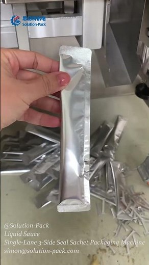 Liquid Sauce Single-Lane 3-Side Seal Sachet Packaging Machine #cnsolutionpack #packagingmachine