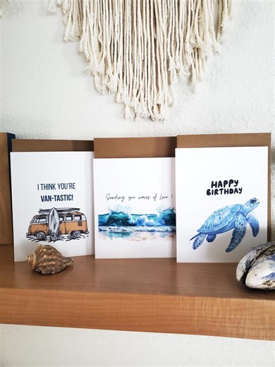 Beach Card Set of 3 - Etsy