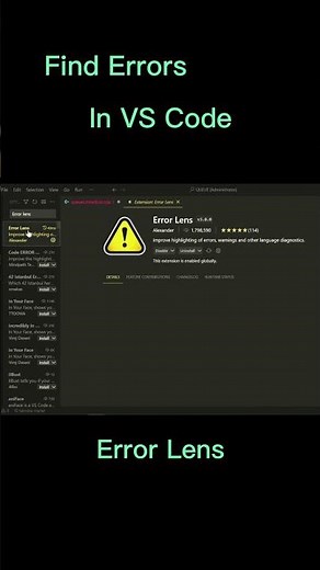 Error Lens in VS Code #youtubeshorts #shorts