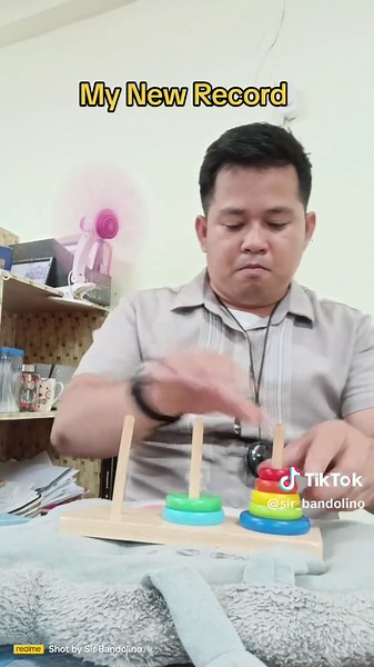 "Tower of Hanoi" how many seconds can you finish this? #towerofhanoi❤...