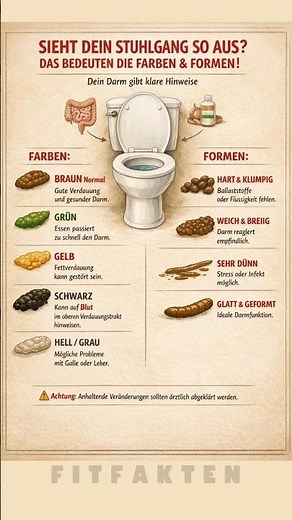 Sieht dein Stuhlgang so aus? Das bedeuten Farben & Formen!“ 💩⚠️