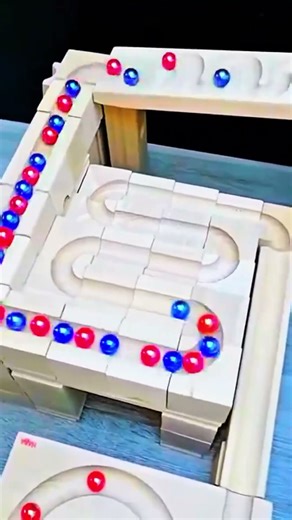 Marble Run Machine! Did you see how cool the path the marbles take as they come down is?😱#shots#toys
