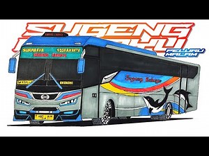 SUGENG RAHAYU BUS NIGHT BULLET‼️How to draw the Sugeng Rahayu night bullet bus