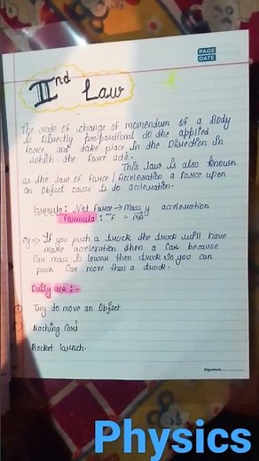 project file on Newton law of Motion Class 9th #shorts #youtube