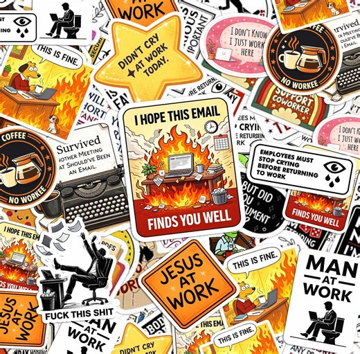 Funny Office Stickers Pack, Work Humor Decals for Laptop & Water Bottles, Sarcastic Corporate Gifts - Etsy