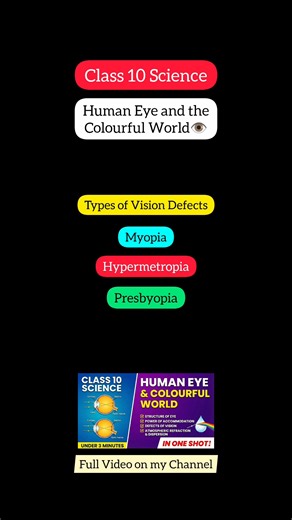 Exam Prep Academy on Instagram: "Types of Vision Defects | Class 10 Science | Human Eye and the Colourful World 👁️🌍 #reels #class10science #humaneye #class10boards"