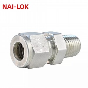 [Hot Item] Nai-Lok SS316 Stainless Steel 1/4'' Od X 1/4'' Mnpt Male Connector Compression Tube Fittings for Gas & Liquid