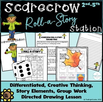 Fall Themed Scarecrow Roll-A-Story Creative Writing Activity, Fall Writing Craft