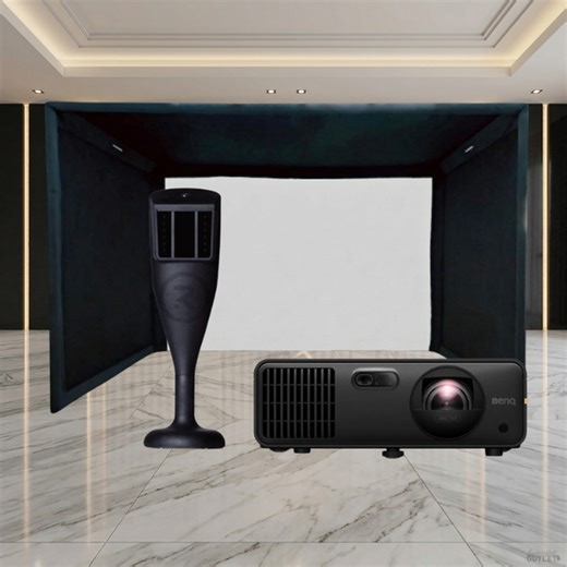 Red Stakes Golf One Launch Monitor SIGPRO Commercial Golf Simulator Enclosure Projector Package
