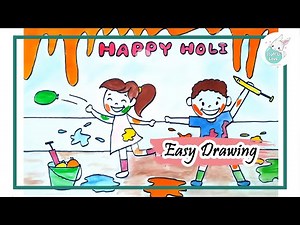 How to draw friends celebrating holi festival drawing tutorial for beginners