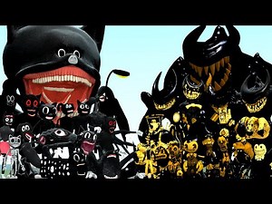 ALL CARTOON CAT FAMILY VS BENDY THE INK MACHINE CHARACTERS (Garry's Mod)