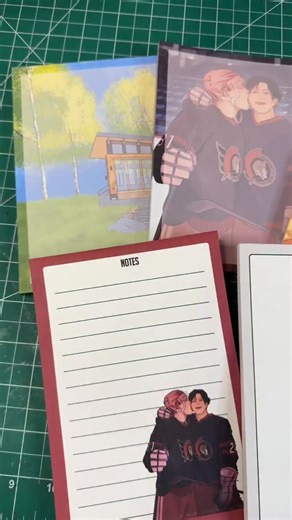 May on Instagram: "Calling all notepad stationary fans! First part of my Heated Rivalry notepad drop is tomorrow, Tuesday Feb 3 at 10 AM CST! Shop 🔗 in the usual spot. These will all be handmade by me, from design to printing, cutting, and gluing, therefore processing times may be 1-2 weeks depending on the volume of orders. I only have a couple of each kind already made and ready to ship. All other notepads will be made to order. I have 2 imperfectly cut notepads that will also be up for listi