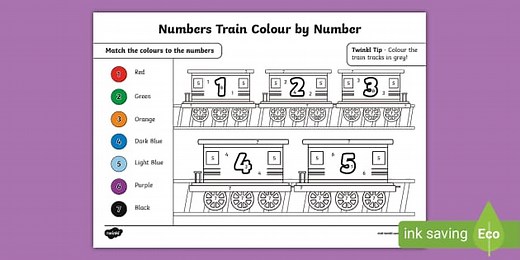 Numbers Train Colour-by-Number