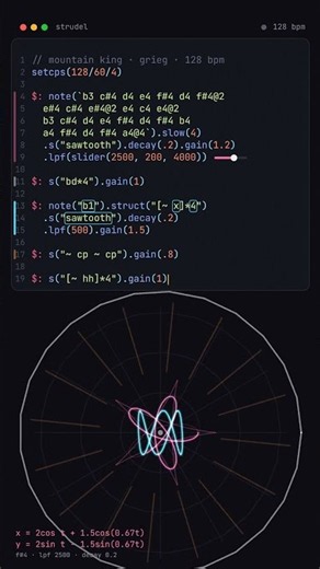 Coding «In the Hall of the Mountain King» in Strudel — it speeds up! #creativecoding #strudel