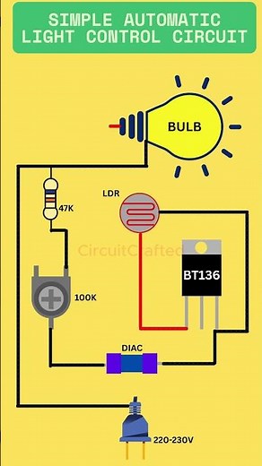 Simple Automatic Light Control Circuit! 💡 #diy #accircuits #electronic #circuit