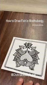 How to draw Fish in Madhubani Simple Tutorial For Beginners #diy #madhubani