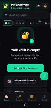 Password Vault : Store Passwords Securely with AES-256 Encryption & Biometric Unlock 🔑