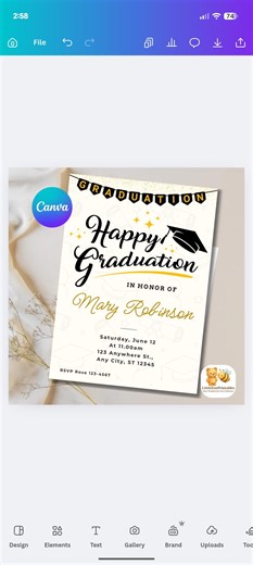 Editable Graduation Invitation Template | Graduation Party Invite | Canva Graduation Card | Printable Graduation Invite | Instant Download - Etsy Australia