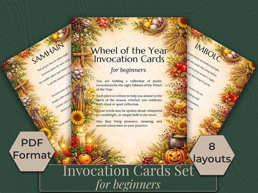 Wheel of the Year Invocation Cards – Sabbat Ritual Poetry (digital Download) - Etsy