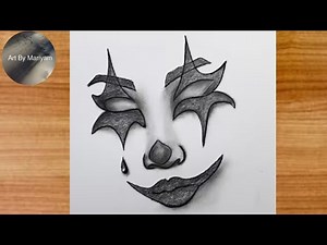 How to Draw Joker Face Mask 🎭 | Easy Pencil Sketch Tutorial for Beginners