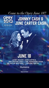 1.8K views · 1.4K reactions | @opry @johncartercash @anacristinacash @laineywilson @thomasgabrielofficial @carlene_carter @larrygatlin @thegatlinbrothers #june18 #2025 big night! @johnnycash and @junecartercash #opry100 | John Carter Cash | Facebook