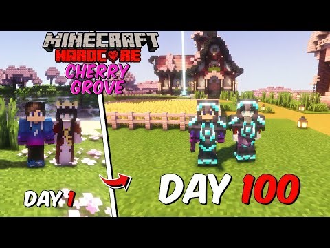 We Spend 100 Days In Cherry Blossom Biome In Minecraft Hardcore || 100 Days Hindi