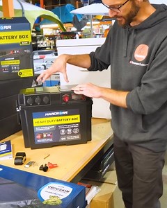 13K views · 70 reactions | Brand new model! Turn a deep cycle battery into a portable power station for your touring adventures with the Heavy Duty Battery Box from Hard Korr. https://www.snowys.com.au/heavy-duty-battery-box | Snowys Outdoors | Facebook
