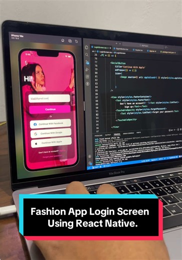 Fashion App Login Screen using React Native. #reactnative #ui #programming @Yaqoob Developer @Assar Developer