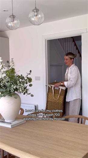 ad. How I care for my clothes with the @Hoover UK H-Wash 700 machine 🫧🧺The Scan to Care feature on the hOn app is super smart - I can save all my care labels to my Virtual Wardrobe and it will suggest the best programme to take care of them! 👏🏻 #hooverwashingmachine #clothingcaretip