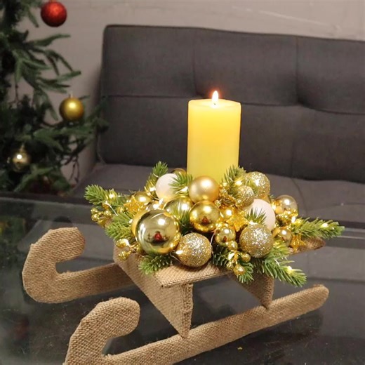 223K views · 1.4K reactions | DIY burlap sleigh Christmas centerpiece | Life and Fun Story | Facebook