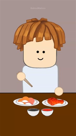 Roblox Mukbang Asmr| Eating Sushi Spicy Chicken #animation #roblox