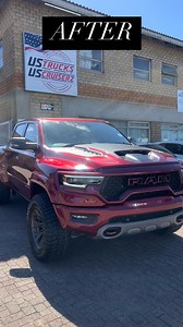 BEFORE and AFTER of another BEAST. This Final Edition TRX got a transformation with colour coded magic and a fresh set of wheels giving it a more aggressive stance, as if it ain’t aggressive enough. • • • #ramtrucks #ramtrx #ramtrxfinaledition #ustrucks #customtrucks #mopar #hemi #hellcat #customshoo #bodyshop #trex #horsepower #ustrucks #toyota | US Truck Sales