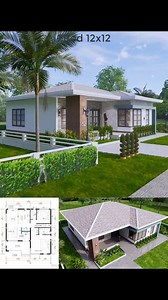 15K views · 157 reactions | 40x40 House Design Plans 12x12 Meter 2 Bedrooms hip roof #houseplan #housedesign #smallhouse #reelsvideoシ #reelsfbシ #reelsfypシ #reel #reels | HousePlans 3D | Facebook