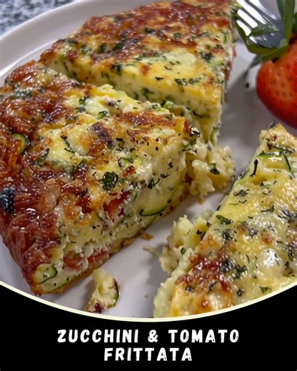 20K views · 127 reactions | Zucchini & Tomato Frittata Easy. Cheesy. Perfect any time! Low-carb, high-protein, and so filling! You’ll Need: • 6 large eggs • 2 medium zucchini, grated •  Serve with fresh cottage cheese + sliced strawberries for a light, protein-packed meal! Servings: 2 • Calories: 280 • Protein: 24g • Carbs: 7g • Fat: 18g | Kristina Recipes | Facebook