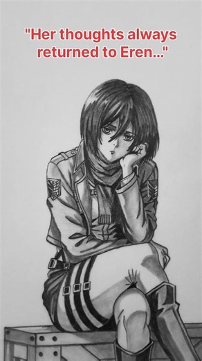 How to draw mikasa ackerman😔🥺#shorts