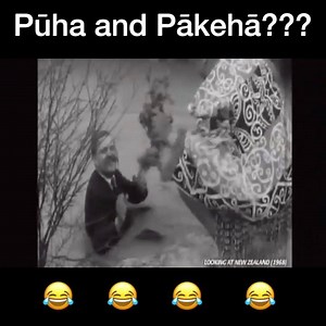 "In the 1960s, parody songs like 'Rugby, Racing and Beer' and 'Pūha and Pākehā' were big hits for singer Rod Derrett. Un-PC lyrics such as "I don’t give a hāngī for the Treaty of Waitangi / You can’t get fat on that – give me some pūha and Pākehā" struck a popular chord, but were also subversive. Here the latter song is illustrated in a segment for popular NZBC Sunday show Looking at New Zealand. A Pākehā tourist who falls into a mud pool becomes an impromptu boil-up. The song (and some of the L