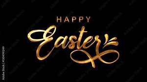 Happy Easter Text Animation. Suitable for Easter and spring themed designs, greeting cards, invitations, and social media posts.