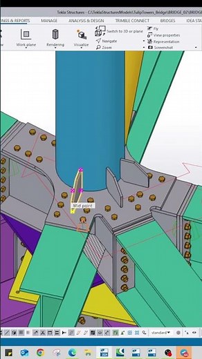 Copy to Another Plane: Stiffeners Around Circular Columns in Tekla Structures #teklastructures