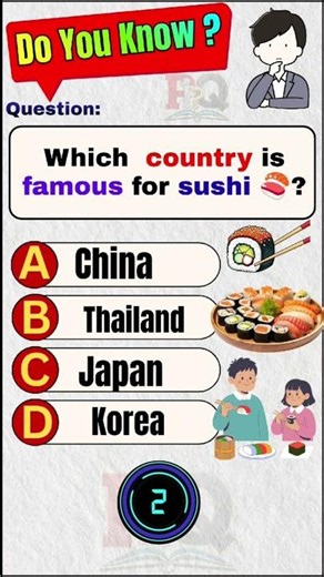 Which Country Is Famous for Sushi? 🍣🌏 | Food Quiz #short