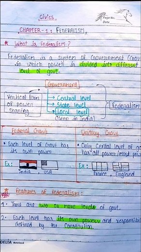 Federalism Notes || Class 10 Civics Chapter 2 || Academic Edu