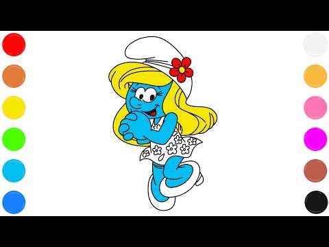 🌸 Smurfette Coloring Page for Kids The Murfs | Cute Cartoon Art 🎨