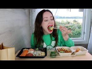 ASMR Whisper | Eating Sounds Sushi, Maki, Tempura | Mukbang 먹방