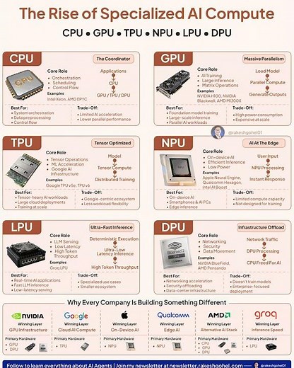 CPU VS GPU VS TPU VS NPU VS LPU VS DPU | The Rise of Specialized AI Compute