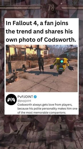 In Fallout 4, a fan joins the trend and shares his own photo of Codsworth. #fallout4